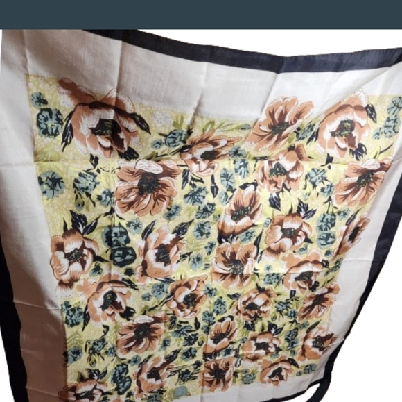 Vintage Shatung Thai silk rose scarf‎ NEW - Picture 2 of 11